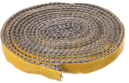 Mikinona Cuerda de Sellado para Puerta de Estufa de Leña Resistente al Fuego de Fibra de Vidrio, Fácil Instalación, 1 Rollo para Chimenea y Caldera