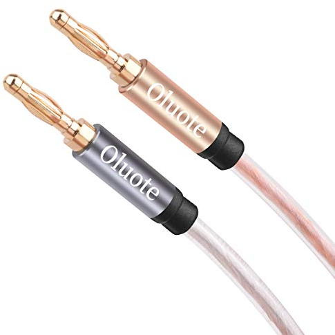 Oluote Cavo per Altoparlanti con Connettori a Banana Placcati in Oro, Cavi per Casse Acustiche Spine a Banana (5M)