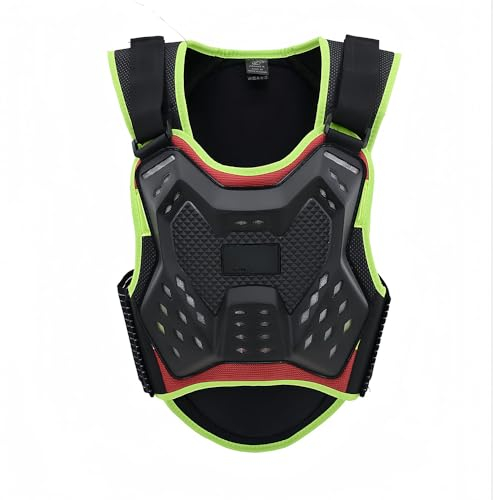 Bambini Moto Armatura Ciclismo Skateboarding Petto Posteriore Spine Protector Vest Bambini Moto Giacca per Il Corpo Della Colonna Vertebrale Green,S