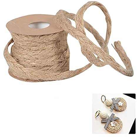 FOUTP Corde de Jute tressée Naturelle Ficelle de Jute Cordon de macramé Rouleau de Ruban de Cordon de Toile de Jute pour l'artisanat de Bricolage, Les projets de macramé (Brown)