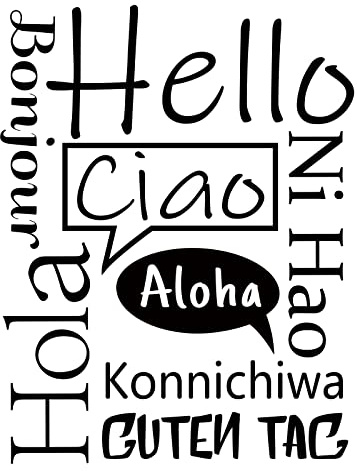PLIGREAT Hello Quotes Wall Stickers, Removable Vinyl Peel and Stick Wall Decals for Office Living Room Store Entrance Front Door Entry Wall Decorations Home Welcome Sign Indoor DIY Wall Art Decor