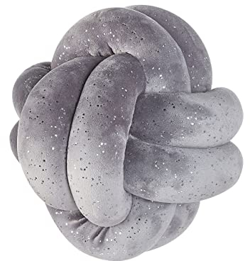 Beliani Morbido Cuscino decorativo a Forma di Nodo grigio 30 x 30 cm