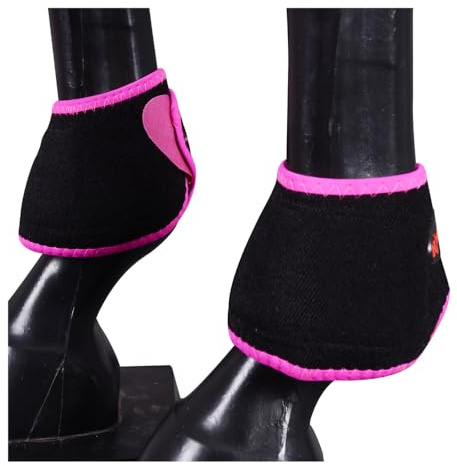 HILASON Bell Boots for Horses No Turn Protection Comfort & Durability Quick Wrap Hook and Loop Jumping Sold in Pairs
