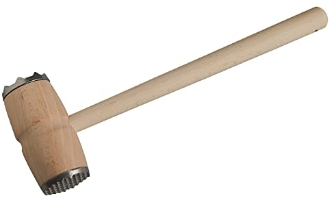 Batticarne in legno con due lati per martello per carne e carne