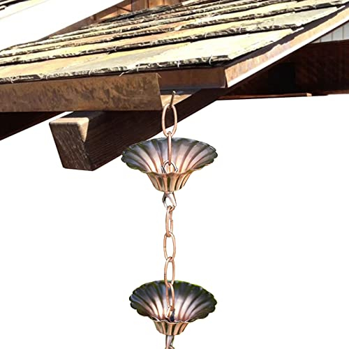 Regenkette Schneidbare Fallrohr-Regenketten, Retro-Regenfänger Im Japanischen Stil für Dachrinnen, Regenkettengewicht aus Metalleisen für Die Veranda, 150/260/300 Cm ( Color : Style4 , Size : 350cm(11