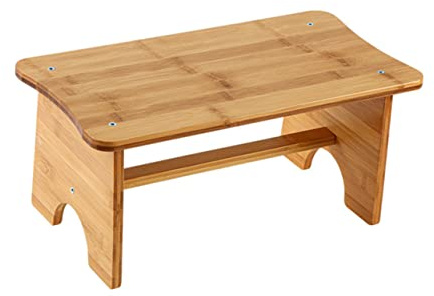 Marchepied Rectangulaire Tabouret de Toilette en Bois, Antidérapant | Repose-pieds pour Toilettes, Petit Format Léger, Usage Chambre et Salon, Design Raisonnable