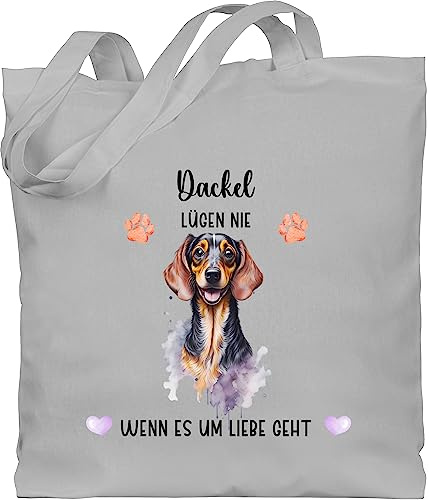 Geschenk mit Namen personalisiert by Shirtracer - Baumwolltasche - Hunde - Dackel - Geschenk Hundebesitzern