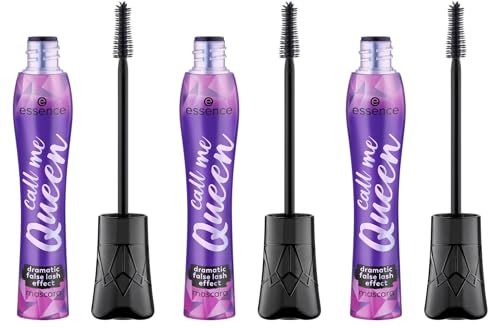 Essence Call Me Queen Lot de 3 mascaras à effet dramatique pour cils noirs végétaliens et tonifiants 3 x 11,5 ml
