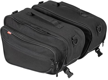 Louis Motorrad Satteltaschen Set 2x15 Liter, Wasserabweisende Seitentasche, Tasche Mit Tragegriff, Stabile Befestigung der Satteltaschen