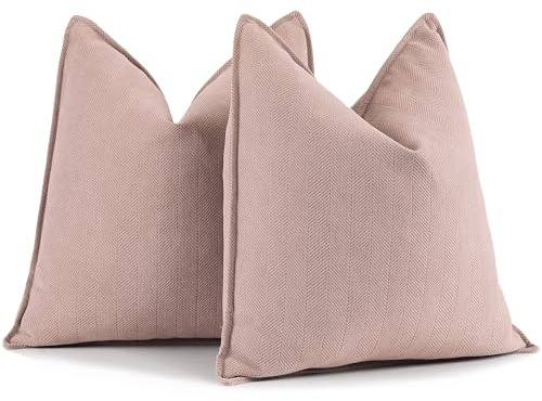 ZWJD Dusty Pink Kissenbezug 40x40 2er Set Chenille Kissenbezüge Sofakissen Kissenhüllen mit elegantem Design, weiche und luxuriöse dekorative Dekokissen für Couch, Bett und Heimdekoration