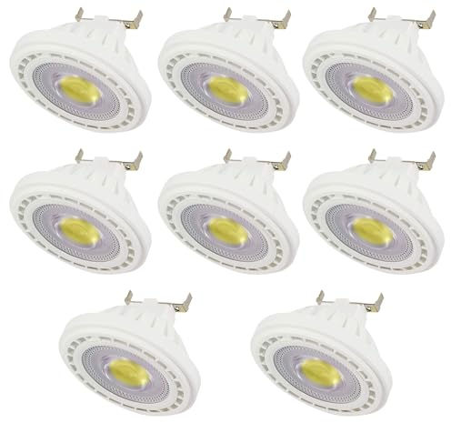 PAZWAHF AR111 LED-Lampe, G53-Reflektor-Flutlicht, 12 Watt, COB, 1200 Lumen, 120 Grad Abstrahlwinkel, AC/DC, 12 V, Niederspannungs-Spotlicht, Nicht dimmbar (8 Stück)
