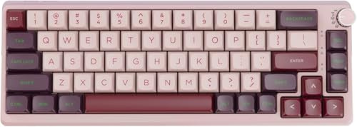 KZZI Mechanical Gaming Keyboard with Color Multimedia Display, Hot Swappable, Gasket Mount RGB, Pre-lubed Stabilizer for Mac/Win (Large Purple Pink)