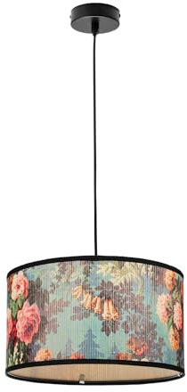 LightLogic Hängelampe TOLCA - Lampe mit E27 Fassung, dekorativer Bambusschirm, moderne Lampe für Wohnzimmer, Schlafzimmer und Esszimmer - Küchenlampe hängend - passend für LED
