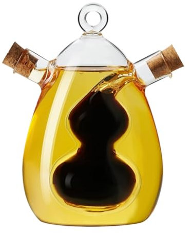 HYKJCSS Aceitera Antigoteo Dispensador De Aceite Botella Dosificadora De Aceite Y Vinagre 2 En 1 con Corcho Dispensador De Cocina De Cristal Transparente Vinagrera Botella para Aceite