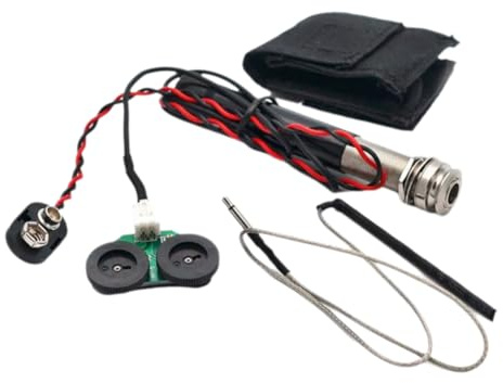 Doxiuyo Preamplificatore Endpin Jack Piezo Pickup Kit Controllo Volume e Tono per Parti di Chitarra Acustica Classica