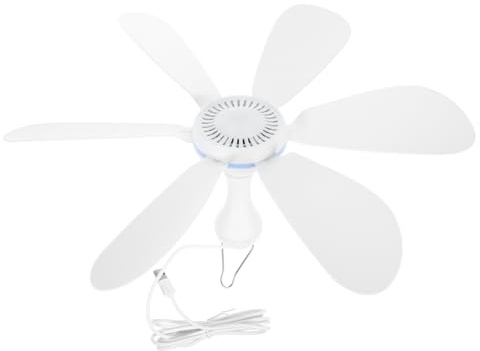 Angoily Tragbarer Deckenventilator Usb Hängend Mit 6 Flügeln Mini Campingventilator Wiederaufladbar Für Outdoor Zelt Und Zuhause Bei Heißen Sommertagen