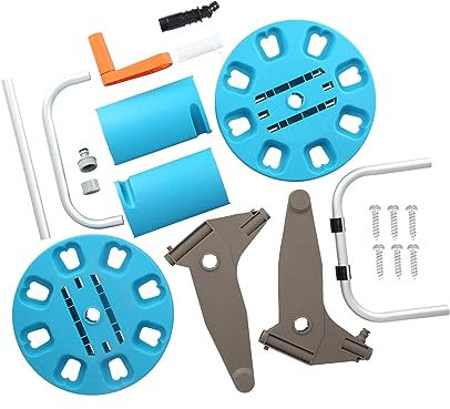 G1/2 Gartenschlauchwagen, stabile Wasserleitungsaufbewahrung für 30 m Schlauch, Handschiebedesign mit einfachem Aufrollen, robuste Aluminiumkonstruktion, ideal für Innenhöfe, Rasenflächen und Gärten