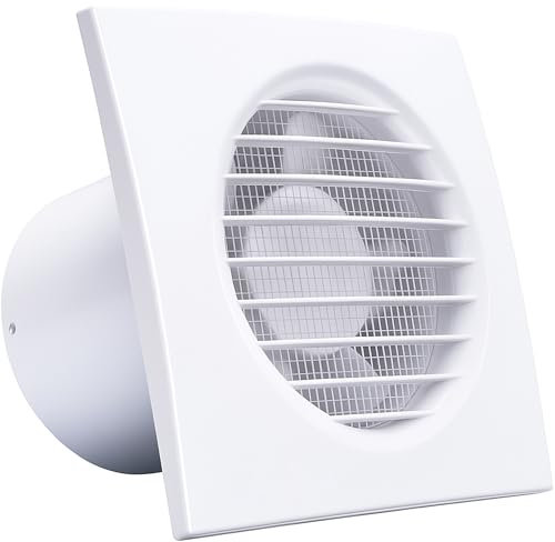 Blauberg Ventilateur extracteur de 100 mm avec capteur d'humidité et minuterie – Démarrage automatique à 60–90% RH – Ventilation silencieuse et efficace pour salles de bains, pièces humides et