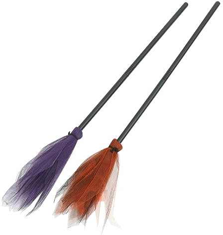 Kisangel 2piezas Escoba De Bruja para Halloween Accesorio De Disfraz De Bruja De Escoba De Cosplay Mango Desmontable para Fiestas De Maquillaje Infantil y Actuaciones De Disfraz