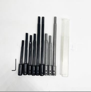 Zilimontt Lot de 2 rallonges de forets longs en acier pour perçage de trous profonds - Extension de douille hexagonale - Accessoires pour le travail du bois et du métal - 11,4 cm de long - Noir
