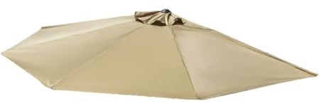 Parasol de Remplacement Demi-Rond de 3 m à 5 Baleines, Protection Solaire pour terrasse extérieure, Parasol Mural de Jardin – Abat-Jour Beige Durable pour espaces extérieurs