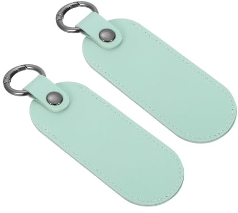 sourcing map 2 Pcs Leather USB Flash Drive Holder,Keychain Holder 5x1.7 Portable Storage USB Case Protective Case with Keychain for Flash Drive,Light Blue