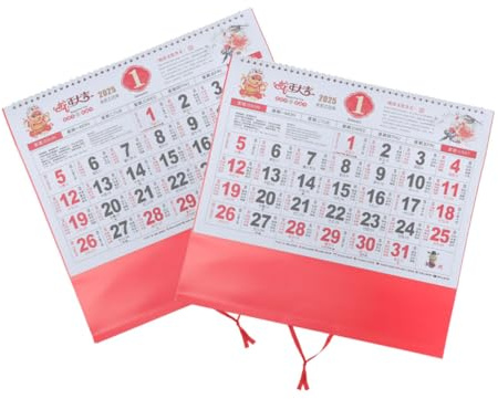 DOITOOL 2 Pezzi Calendario Di Nuovo Anno Calendario Lunare Red