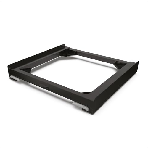 Meliconi BASE MOVE BLACK SIOC – Base con Ruedas y Frenos para Lavadoras y Secadoras, 60×60 cm, Antivibración, embalaje ecológico y resistente, Soporta 250 kg, Made in Italy, Negro