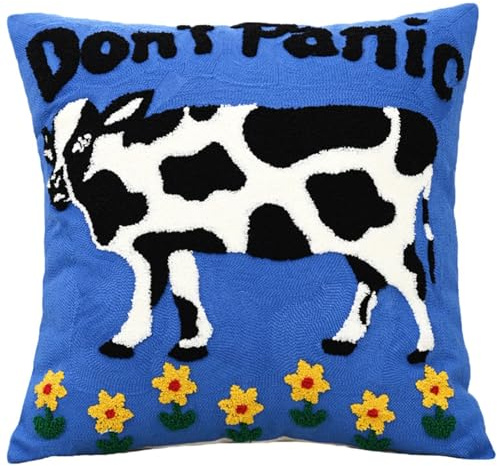 GMBYLBY Federa Per Cuscino Con Animali Ricamati Fodera Per Cuscino Decorativa in Misto Policotone Per Divano E Arredamento Per Camera Da Letto Federa in Cotone Poliestere