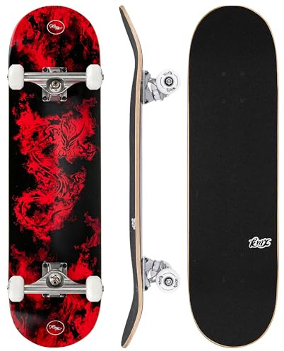 KMX Komplett Nybörjarskateboard (Cool Drake Eld Röd)