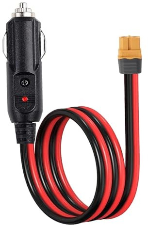 XT60 vers Cigarette Socket Cigarette, 12 V, 24 V, 14 AWG, connecteur de charge pour voiture, station d'alimentation et batterie de stockage, adaptateur d'alimentation à courant élevé (3 m)