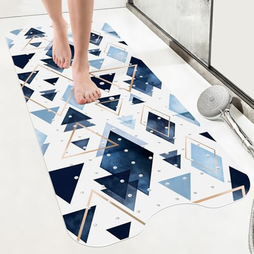 SHUCHING Alfombra Bañera Antideslizante Azul 100 X 40 cm