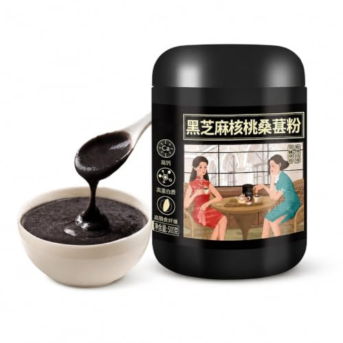 Schwarzer Sesam Pulver Mit Walnuss & Maulbeere 11-in-1, Instant Sesam-Paste, Traditioneller Getreidebrei Für Frühstück