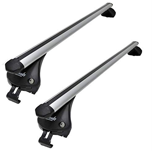 Summit SUP-957A Premium Integrated Railing Bar for Cars with Running Rails, Aluminium, Set of 2