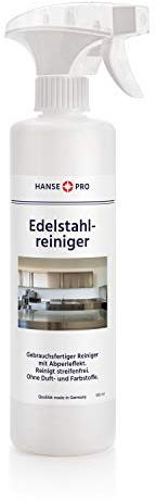 HANSE PRO Edelstahl-Reiniger, 1 x 500 ml I Gebrauchsfertig I mit praktischem Abperl-Effekt I Reinigt streifenfrei I ohne Duft- und Farbstoffe