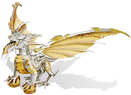 Piececool 3D Puzzle Metall Modellbau Heiliger Drache des Lichts, 3D Metall Puzzle für 340 Edelstahl, Ganzes Metall, 1:1 Wiederherstellen, Geburtstagsgeschenk, Modellbausatz Erwachsene, 155 Teile