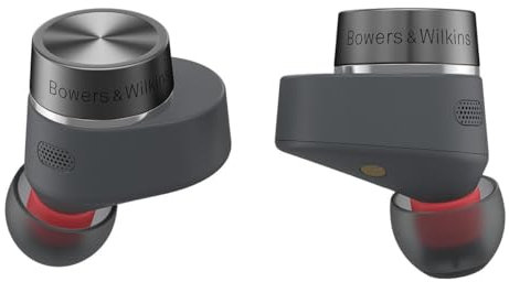 Bowers & Wilkins Pi5 S2 (Modelljahr 2023) kabellose True Wireless Noice Cancelling Kopfhörer mit Bluetooth, aptX, aktivem Noise Cancelling (ANC) und integrierten Mikrofonen // Storm Grey