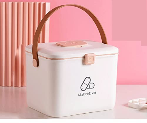 Erste Hilfe Set/Verbandskasten Home Medizin Box Erste-Hilfe-Kit Tragbare Medizin Große Medizin Schrank Aufbewahrungsbox Haushaltsgüter im Freien Reise Waren Familienmedizin Box ( Color : Wit , Size :