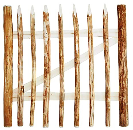 Sevico Zauntor Haselnuss Breite: 104cm | Höhe 50 cm Gartentor aus Holz für Staketenzaun Zauntor für Staketenzaun Bauernzaun Kastaniezaun Holztor