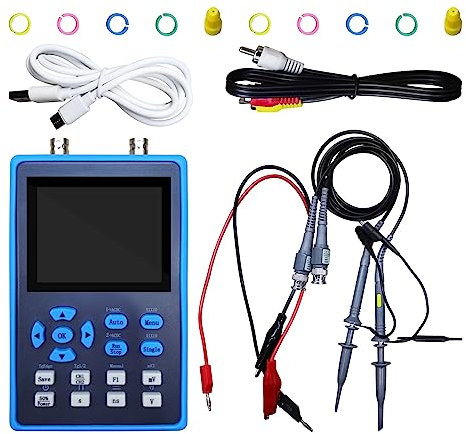 DSO2512G2 Oszilloskop, 2-in-1-Hand-Digitaloszilloskop DDS-Signalgenerator, 120 MHz Bandbreite, 500 MSa/s Abtastrate, 14 Arten von Wellenformen, FFT-Spektrum, Einzeltrigger