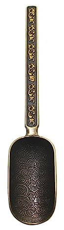 Cuchara Medidora de Té de Cobre y Zinc Negra Estilo Retro | Hojas Sueltas y Granos de Café, Diseño Vintage Refinado, Adecuado como Obsequio Recibir en Casa