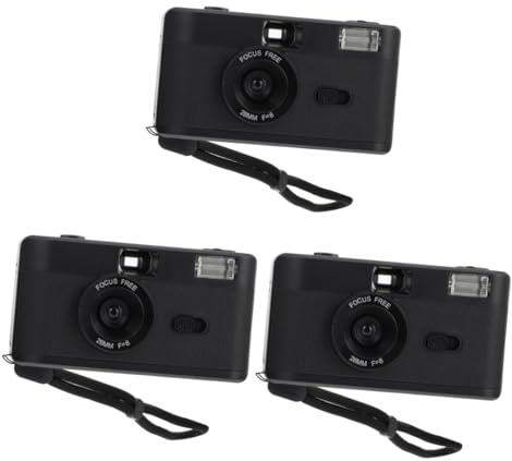 Uonlytech 3pezzi Fotocamera Retro Ricaricabile Con Flash Integrato Macchina Fotografica in Ecologica Per Uso Compatibile Con Pellicola Design Pratico e Facile Da Usare