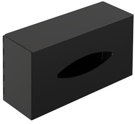 COSMIC Architect Sp Wand- oder Theken-Taschentuchspender für Badezimmer. Rechteckige und minimalistische Taschentuchbox aus mattschwarzem Edelstahl