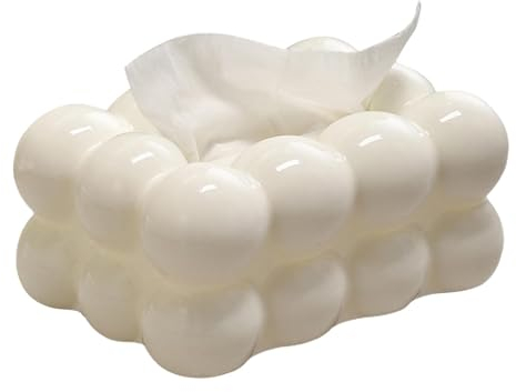 Taschentuchbox Bubble, Kosmetiktücher Box, Box Für Taschentücher, Taschentuchbox Abdeckung, Gesichtspapier Organizer Spender, Creative Fun Napkin Dispenser (Weiß)