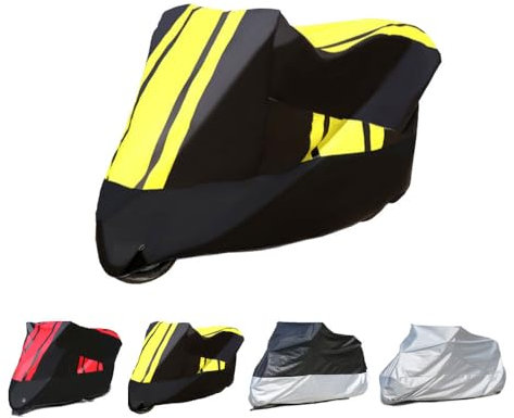 BPQYSBLD Fundas Motos para Harley Davidson Tri Glide 2009-2020 2021 2022 2023 2024 Motorcycle Cover Impermeable Antipolvo UV UV Protector Accesorios,BlackYellow