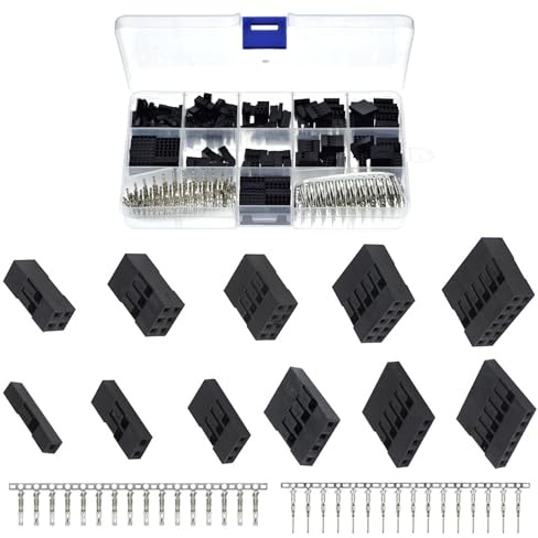 620 Pcs Dupont Connectors, 2.54mm JST SM 1-6 Pin Crimp Housing With Wire, Cable Terminal Pin Header Plug Assortment Kit