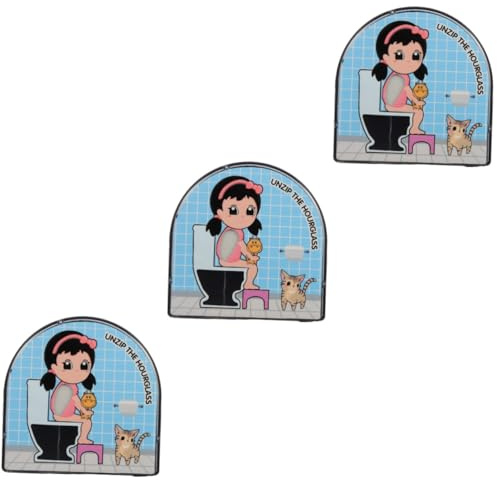 Alipis Clessidra Per Toilette 3 Pz Clessidra Dell'orologio Della Sabbia Timer Di Cottura Meccanico Decorazione Del Bagno Timer a a Bagno 5 Minuti Orologio a Sabbia Per Bambini Tempo Abs