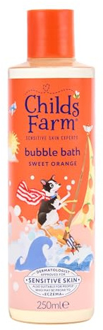 Childs Farm Kids Bubble Bath, Sweet Orange | Gently Cleanses & Soothes | Suitable for Dry, Sensitive Skin, 250ml