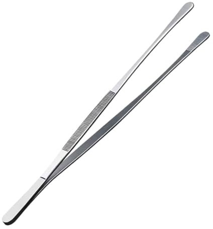 DECOMELODY Shao Bread Grill Tongs Stainless Steel Long BBQ Tools Non-Stick Outdoor BBQ Accessories