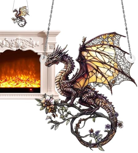 Acrylic Window Light Catchers, Dragon Light Catchers, Dragon Acrylic Pendant Art Decor, Dragon Suncatchers Hanging Ornament, Window Light Catcher, Wall Art Decor For Window Wall Porch